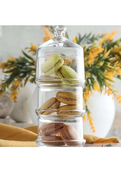 Turuncu 3 Katlı Fanus, 22X8 Cm, Şık ve Kullanışlı Ev Dekoru Seçeneği