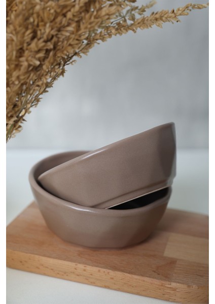 Taupe Kristal Çerezlik ve Sosluk Seti, 12 Cm, 6'lı modelleri