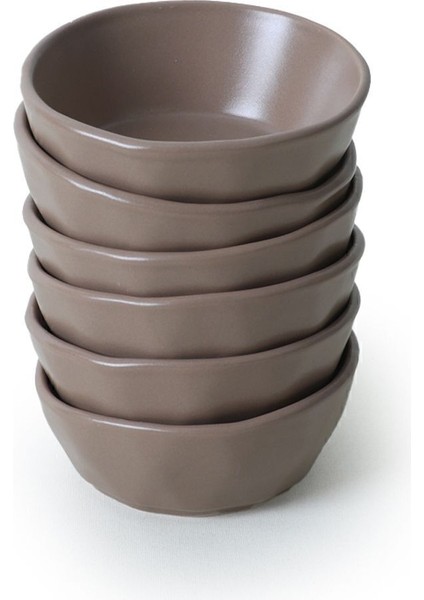 Taupe Kristal Çerezlik ve Sosluk Seti, 12 Cm, 6'lı