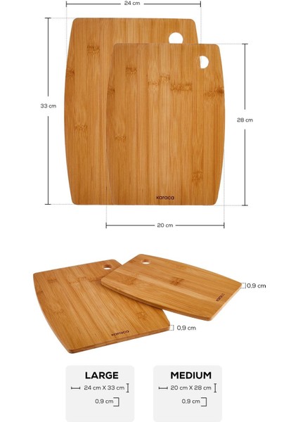 Kahverengi 2'li Kesme Tahtası Seti 28/33 Cm, Şık ve Dayanıklı Mutfak Gereci fırsatları