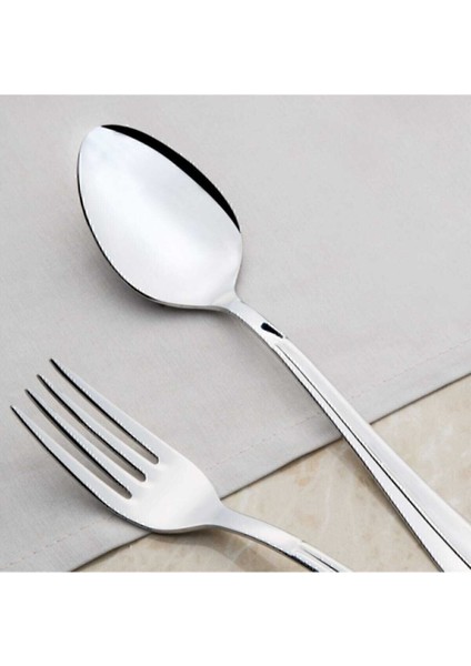 Beyaz 12'li Tatlı Kaşık Takımı, Şık ve Zarif Tasarım ile Sofranıza Şıklık Katar