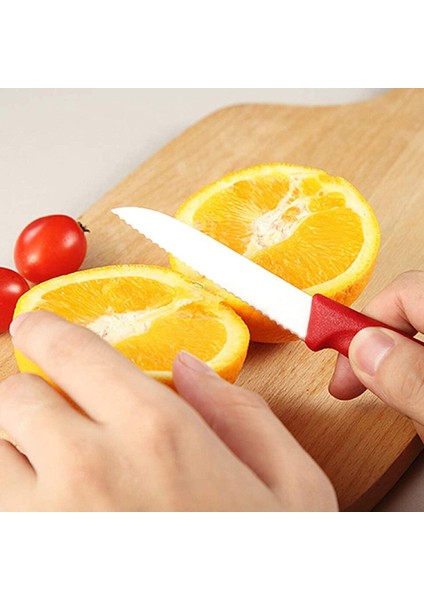 8cm Testere Ağızlı Kırmızı Çok Amaçlı Mutfak Bıçağı fırsatları
