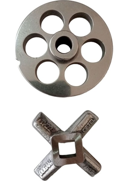 22 Numara 5 mm Çelik Kıyma Makinesi Bıçak ve Ayna Seti, Dayanıklı ve Güçlü Tasarım