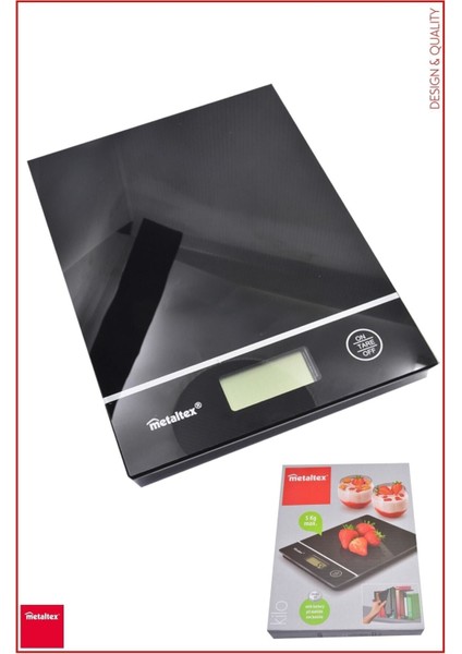 Pilli Dijital Mutfak Terazisi, Siyah, Hassas Ölçüm ve Kolay Kullanım