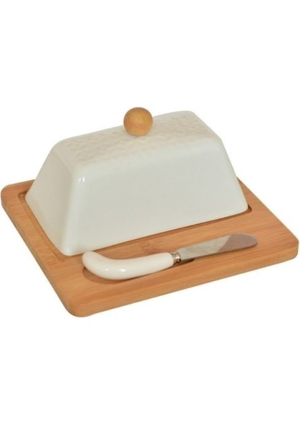 3 Parça Kahverengi Tereyağ Servis Kabı Seti B2687