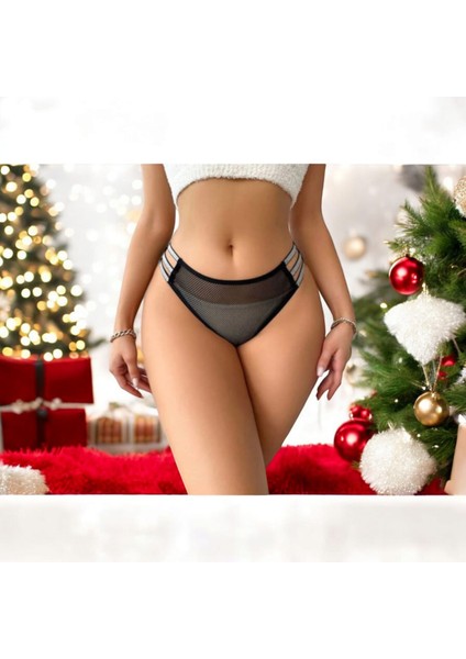 Yanları Parlak Ince Şeritli Full-File Tanga Kesim Külot modelleri