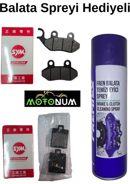 Sym Fiddle 3 200 Ön ve Arka Fren Balata Takımı Balata Spreyi Hediyeli OR02