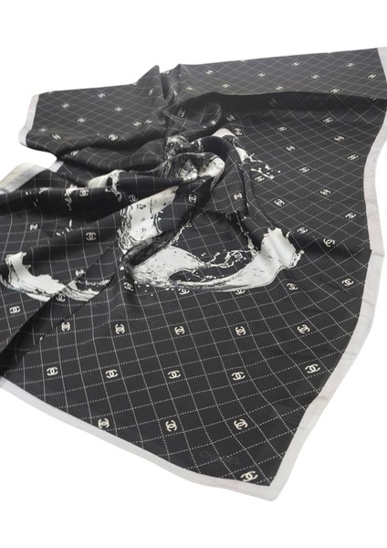 Ekose C Desen Vual Ipek Şal Siyah indirimleri