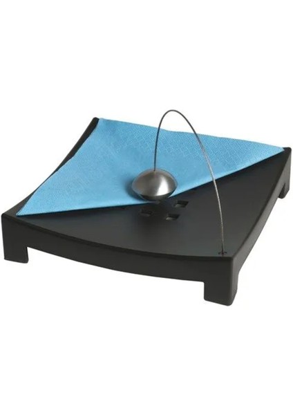 Modern Metal Peçetelik, Siyah, 22X22 Cm, Şık ve Fonksiyonel Tasarım