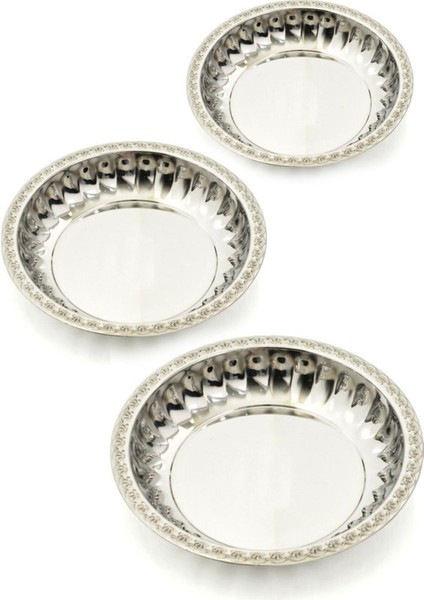 3'lü Lüx Çelik Salata ve Meyve Tabağı Seti, 23-27-30 Cm, Şık ve Dayanıklı Tasarım fiyatları