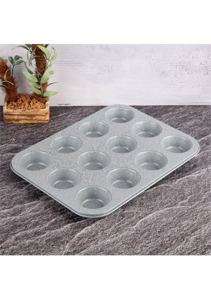 Güzel ve Dayanıklı 12'li Granit Muffin Kalıbı, Mutfağınıza Şıklık Katacak.