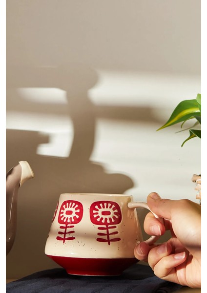 Bordo Ethnic Grass Kupa 480 ml Şık ve Modern Tasarım, Ev ve Ofis Kullanımı Için Ideal fiyatları