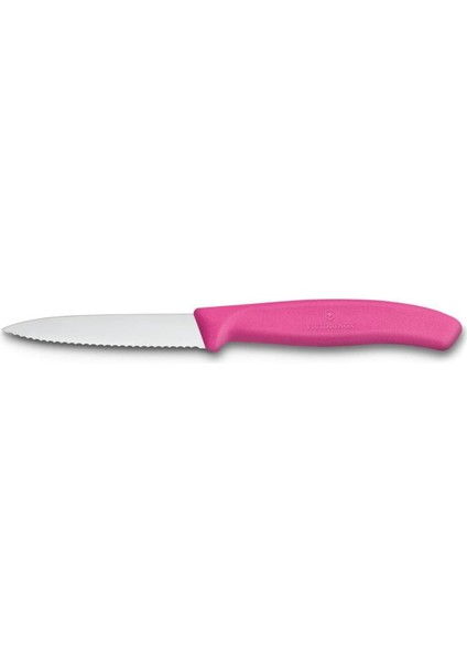 8cm Pembe Tırtıklı Soyma Bıçağı, Pratik ve Şık Mutfak Aleti