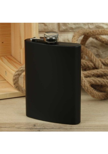 Paslanmaz Çelik Siyah Matara 8 Oz (236 Ml) Içki Şişesi