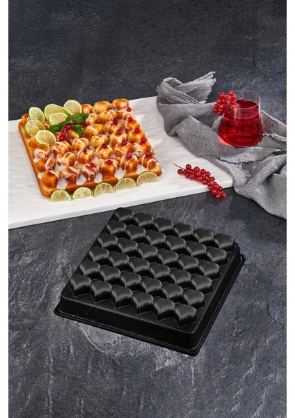 Kalpli Siyah Kek Kalıbı, 36 Bölmeli, Pratik ve Şık Mutfak Gereci