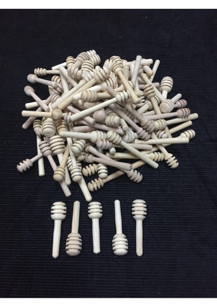 Bej Ahşap Magnet, 50'li Mini Bal Kaşığı, Klasik, 8 Cm, Şık ve Doğal Tasarım