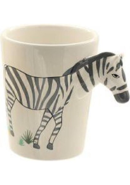 Siyah Kulplu Zebra Desenli 420 ml Kupa, Şık ve Kullanışlı Tasarım