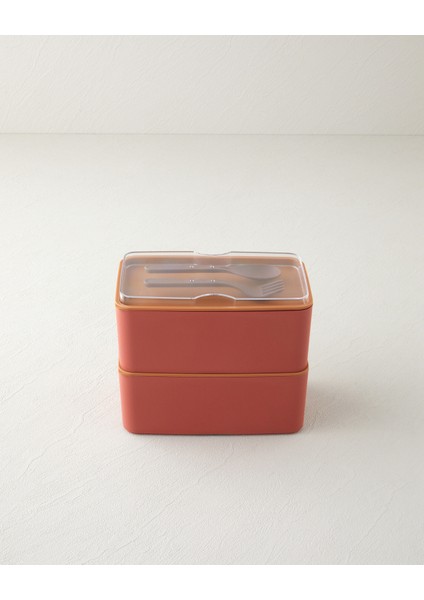 2 Katlı Turuncu Plastik Öğle Yemeği Kutusu 1l, Sağlam ve Hafif Tasarım fiyatları