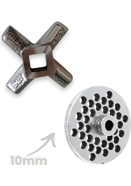 22 Numara 10 mm Çift Bıçak ve Ayna Seti, Dayanıklı Metal Tasarım