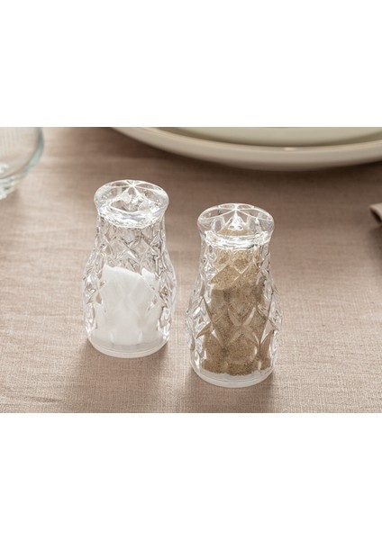 Şeffaf Agate Cam Tuzluk ve Biberlik 4,7x8,2 Cm, Şık ve Kullanışlı Set fiyatları