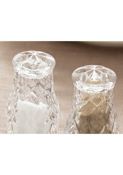 Şeffaf Agate Cam Tuzluk ve Biberlik 4,7x8,2 Cm, Şık ve Kullanışlı Set modelleri