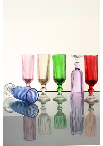 6 Renk Kristal Ayaklı Su ve Meşrubat Bardağı, Şık Sunum Için Ideal fiyatları