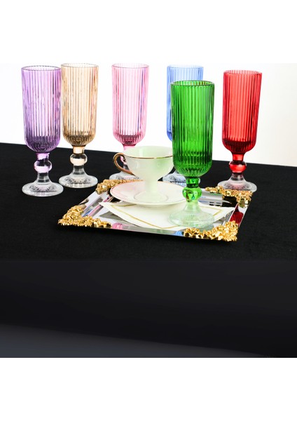 6 Renk Kristal Ayaklı Su ve Meşrubat Bardağı, Şık Sunum Için Ideal fırsatları