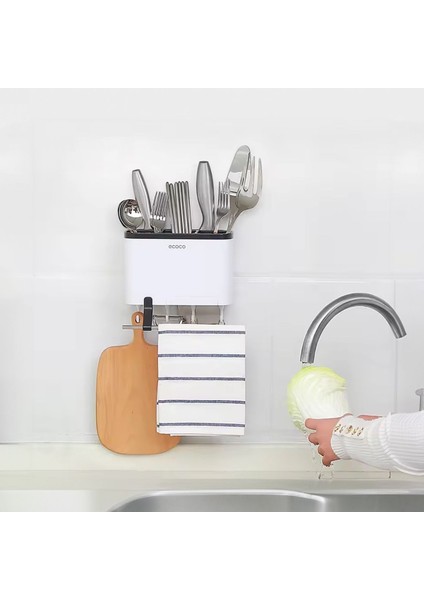 Beyaz Duvara Yapışkanlı Çatal Kaşık Bıçak Düzenleyici modelleri