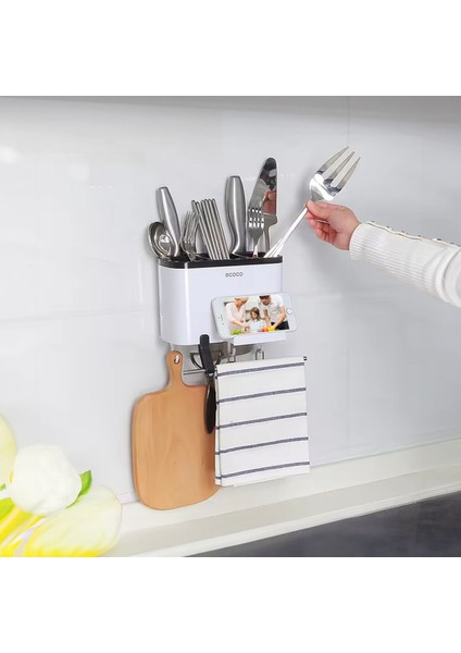 Beyaz Duvara Yapışkanlı Çatal Kaşık Bıçak Düzenleyici indirimleri