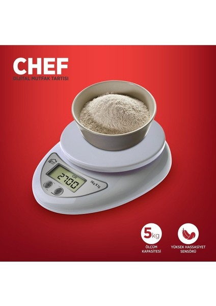 Akıllı Mutfak Tartısı Beyaz, Hassas Ölçüm, Kullanışlı ve Şık Tasarım modelleri