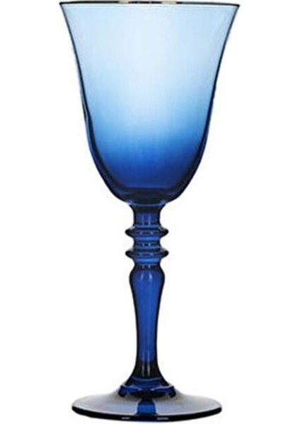 Lacivert ve Altın Detaylı Ayaklı Su Bardağı 270 Cc, Şık ve Zarif Tasarım