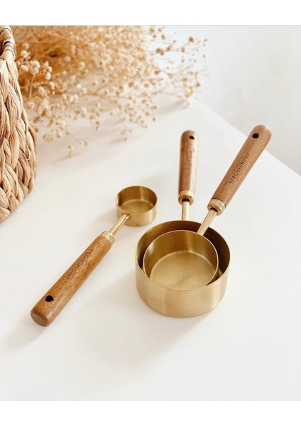 Kahverengi 3'lü Ölçü Kaşığı Seti, Pratik ve Şık Mutfak Gereci