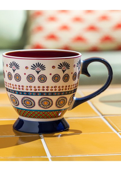 Çok Renkli 460 ml Seramik Kupa, Şık ve Dayanıklı Tasarım