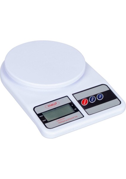 LCD Ekranlı Dijital Mutfak Tartısı, Hassas Ölçüm, 10 kg Kapasite, Şık Beyaz Tasarım