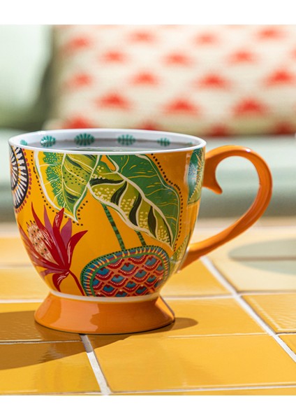 Şık Sarı Seramik Kupa, Zarif ve Modern Tasarım, Günlük Kullanım Için Mükemmel