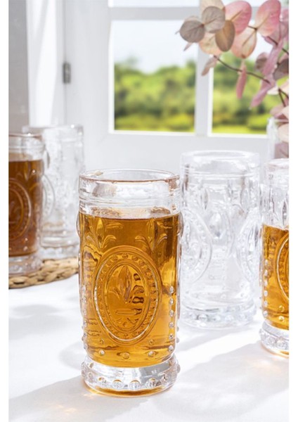 El Yapımı Beyaz Cam Bardak Seti, 4'lü, Zarif Tasarım