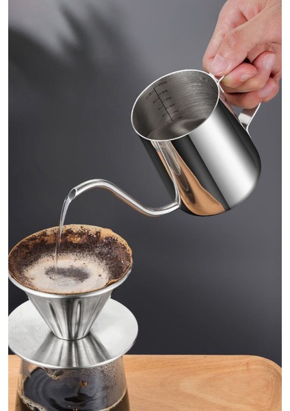 Çelik Ölçekli 350 ml Kahve Demleme ve Sıcak Su Ibriği, 7 Cup modelleri