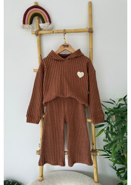 Kalp Panç Işlemeli Fitilli Kız Çocuk Mevsimlik takım - Kahve fiyatları
