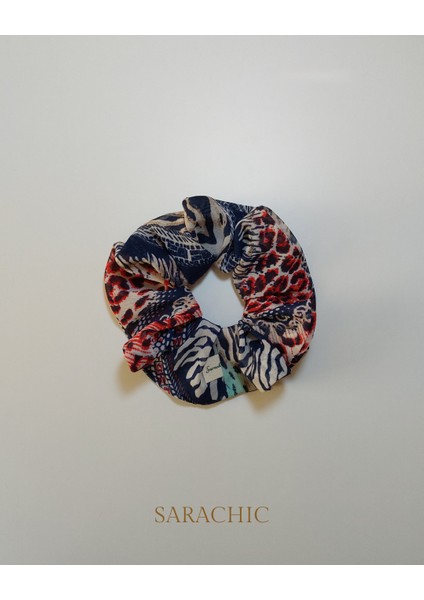 Kırmızı Leopar Scrunchie