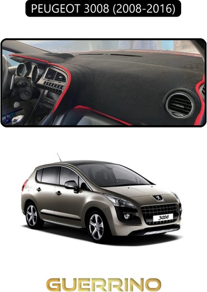 Peugeot 3008 (2008-2016)TORPİDO Koruma Halısı Siyah Kenar