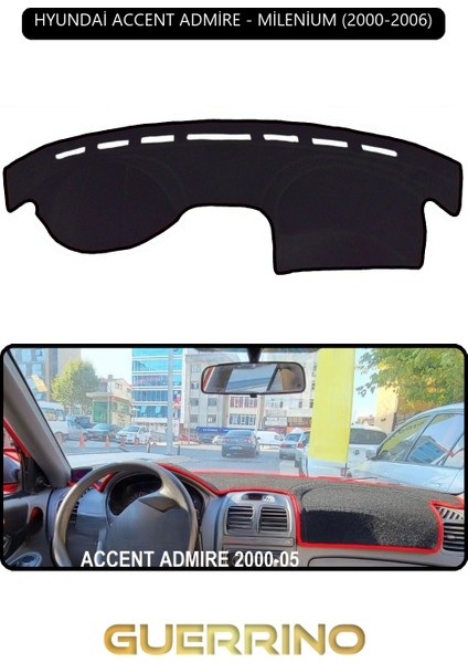 Hyundai Accent Admire/milenium 2000-2006TORPİDO Koruma Halısı Siyah Kenar