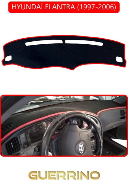 Hyundai Elantra 1997-2006TORPİDO Koruma Halısı Kırmızı Kenar