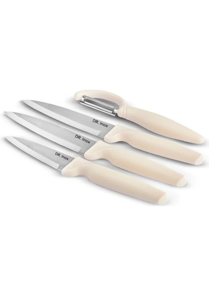 Bej Renkli 4 Parça Bıçak Seti, Şık ve Pratik Mutfak Gereçleri fırsatları