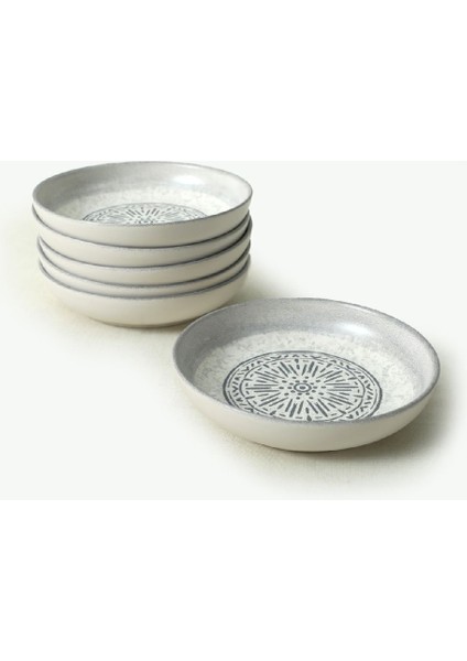 Beyaz 13 cm Stone Halka Çerezlik ve Sosluk Seti, 6 Adet fiyatları