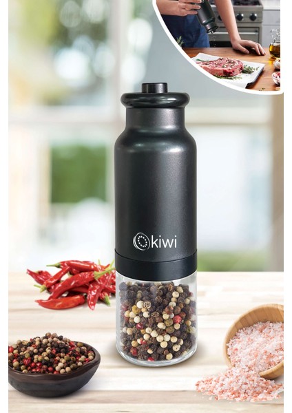 Sensörlü Tuz ve Karabiber Değirmeni, Çok Renkli, Modern ve Pratik Tasarım