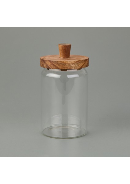 Şeffaf ve Kahverengi Kapaklı Cam Kavanoz, 700 Ml, Şık ve Kullanışlı Saklama Çözümü