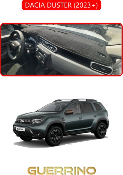 Dacıa Duster 2023+TORPİDO Koruma Halısı Kırmızı Kenar