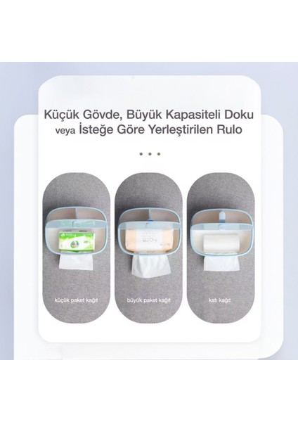 Çok Amaçlı Bölmeli Peçetelik ve Saklama Kutusu, Beyaz, Pratik ve Şık Tasarım