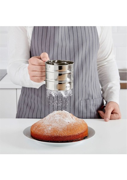 Paslanmaz Çelik Un Eleği, 9.5 Cm, Pratik ve Hafif, Basmalı Eleme Aleti