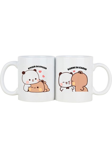 Iki Adet Sevimli Kupa, Kahve Bardağı, Özel Günler Için Ideal Hediye Seti